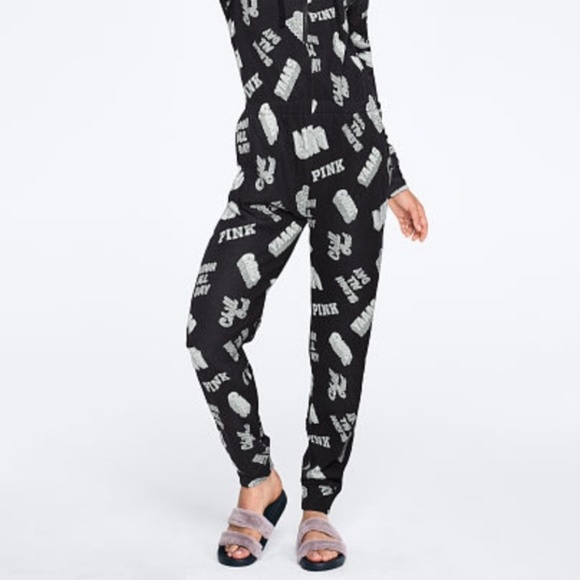 VS Pink XS L Pajamas One Piece Sherpa Jammies Pj's - Picture 3 of 7